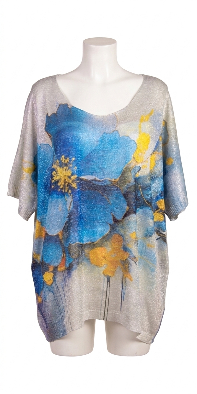 NEW GIGI MODA papavero knit top in blue
